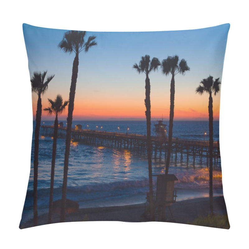 Personality  Dramatic Ocean Sunset At San Clemente Pier Pillow Covers