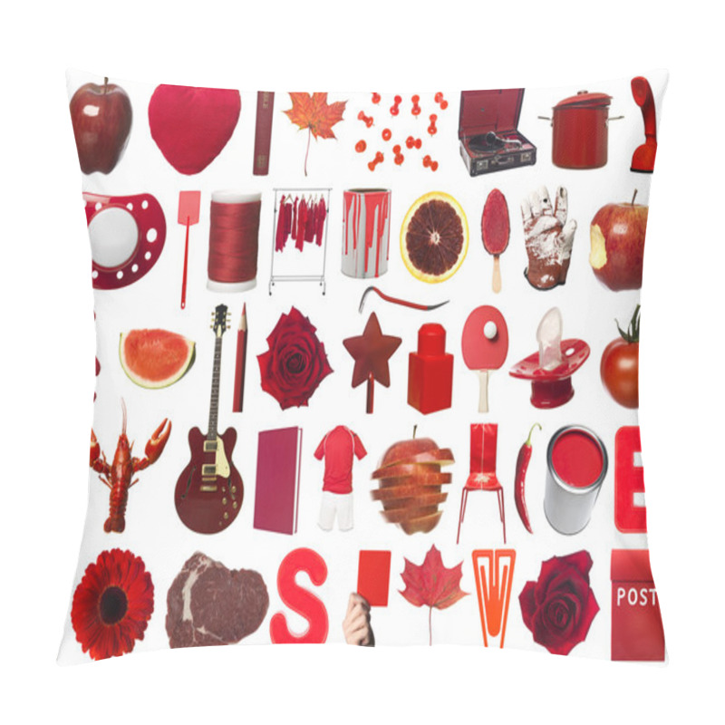 Personality  Red Objects Collage Pillow Covers