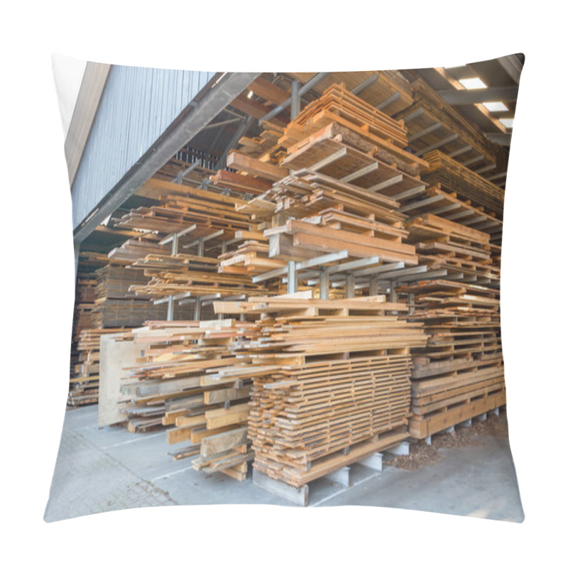 Personality  Piles Of Wooden Planks In Barn Pillow Covers