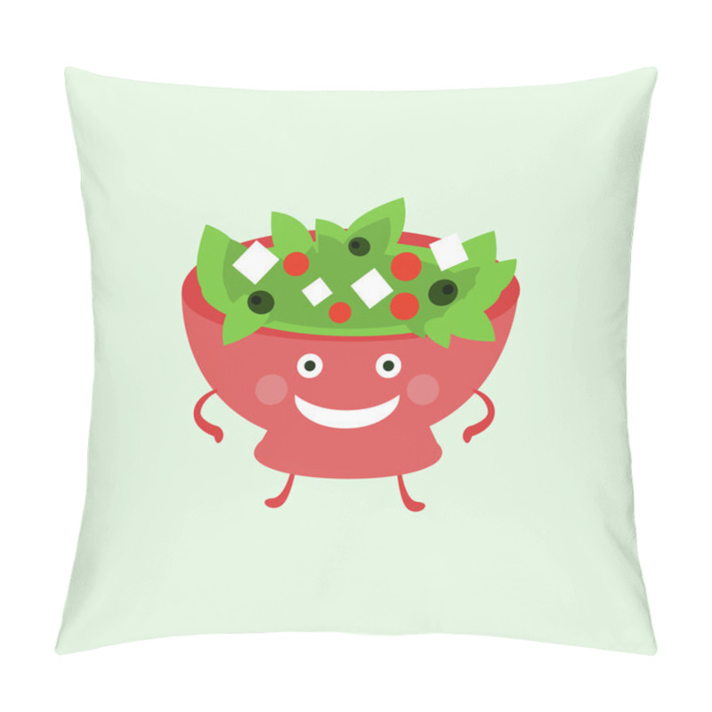 Personality  Humanized Salad Funny Illustration Pillow Covers