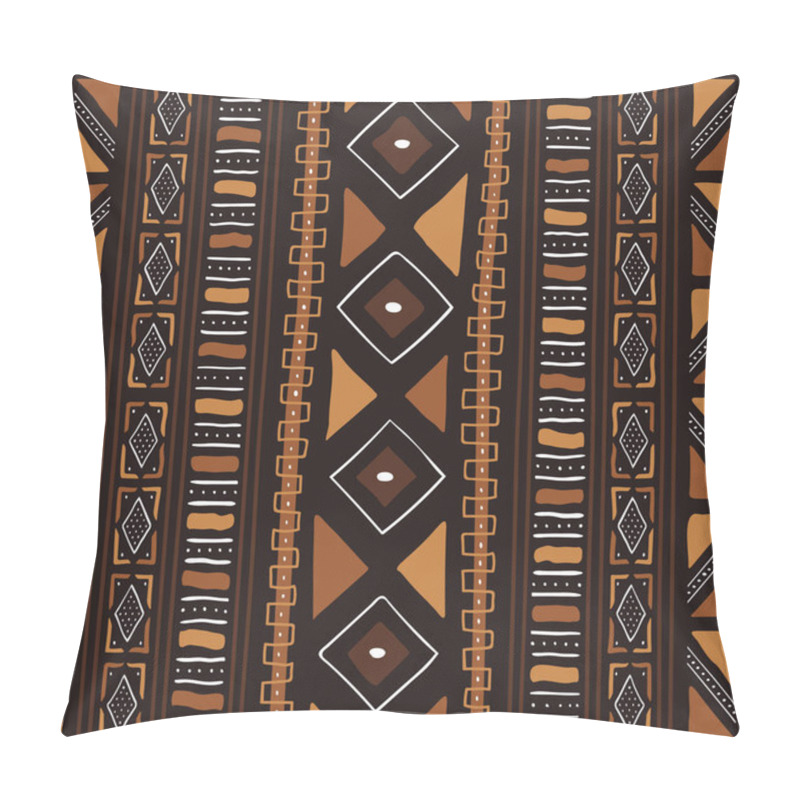 Personality  African Print Fabric. Vector Seamless Tribal Pattern. Traditional Ethnic Hand Drawn Ornament For Your Design Cloth, Carpet, Rug, Pareo, Wrap Pillow Covers