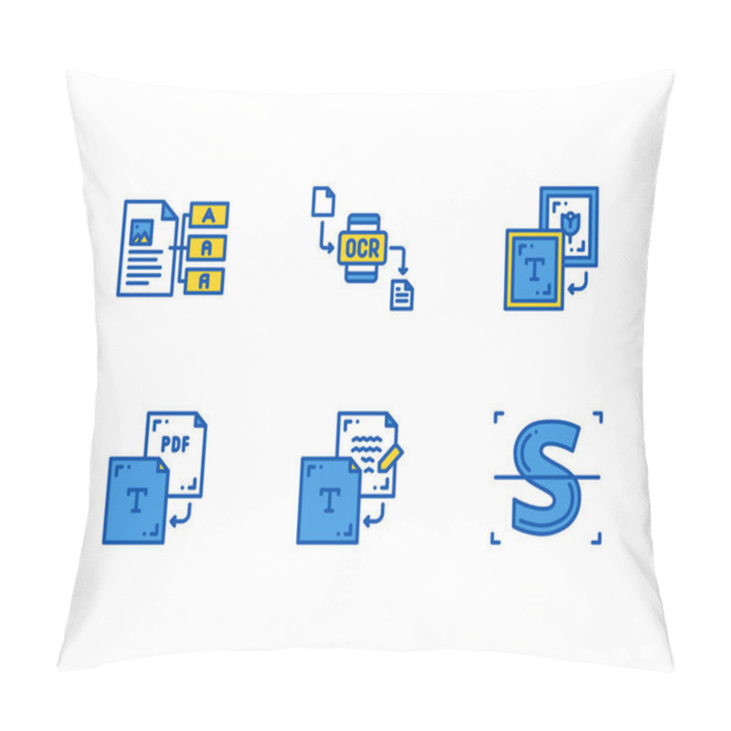 Personality  Optical Character Recognition Icons Set Pillow Covers