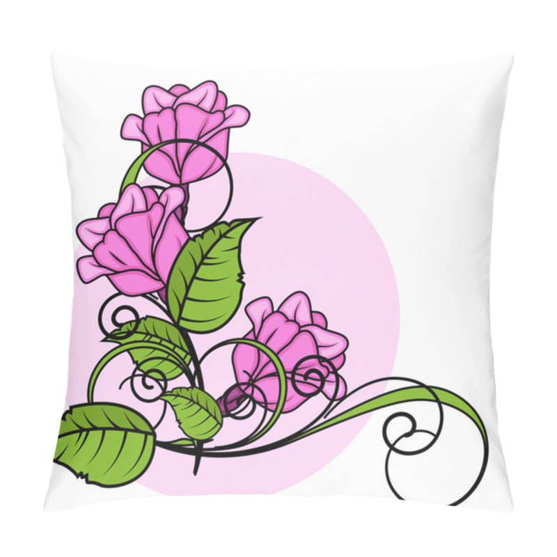 Personality  Pink Roses Corner Frame Pillow Covers