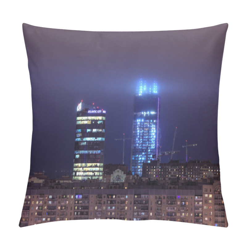 Personality  Construction Of Lakhta Center  Mixed-use Complex In St. Petersburg, Russia. Pillow Covers