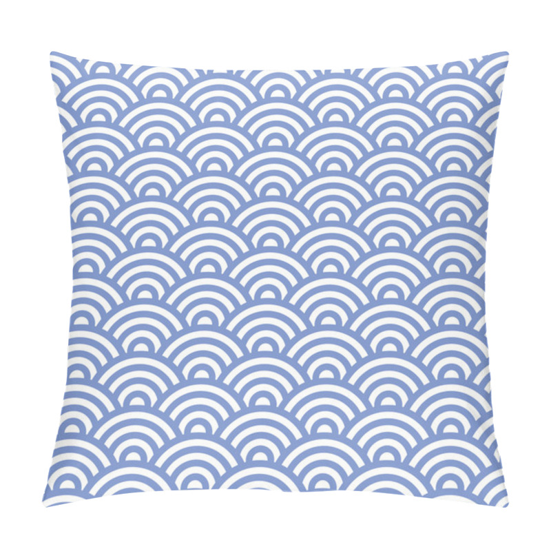 Personality  Wave Seamless Blue Pattern. Vector Pillow Covers