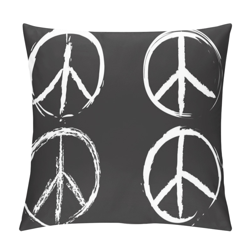 Personality  White Doodle Peace Symbol Pillow Covers