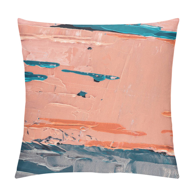 Personality  Close Up Of Abstract Artistic Texture With Orange Brush Strokes Pillow Covers