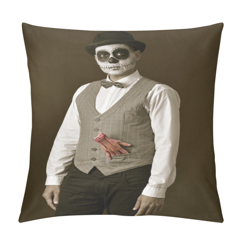 Personality  Man With Mexican Calaveras Makeup Pillow Covers