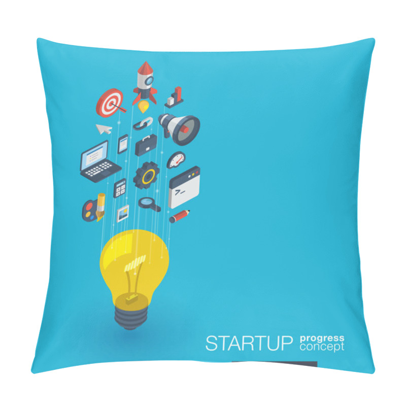 Personality  Startup Integrated 3d Web Icons.  Pillow Covers