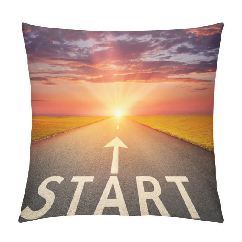 Personality  Concept For A New Beginning With A Sign Start  Pillow Covers