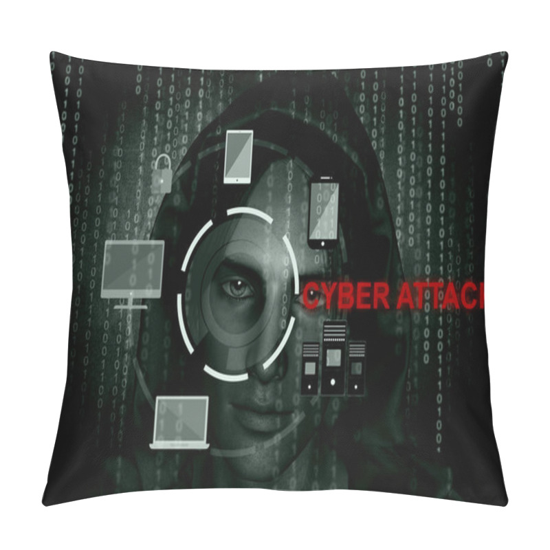 Personality  Cyber Attack Or Internet Security Concept Background,3d Illustration  Pillow Covers