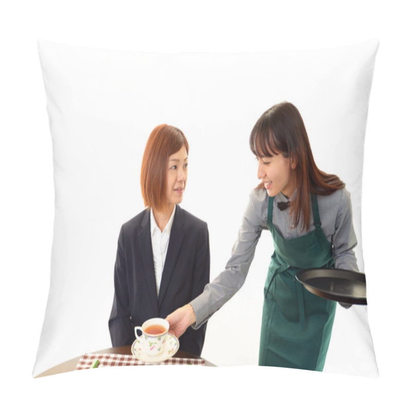 Personality  Waitress Serving Customer Pillow Covers