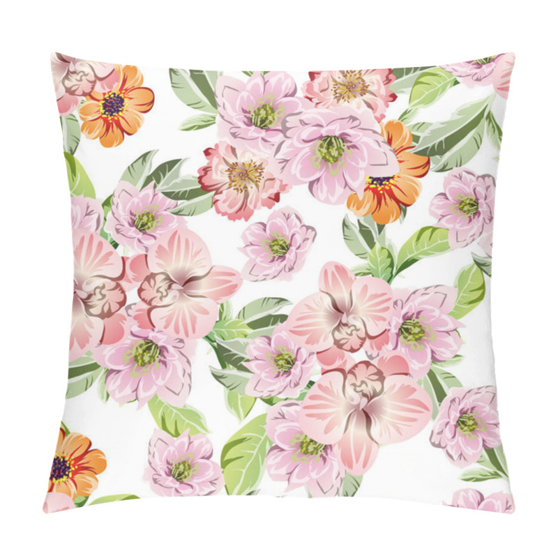 Personality  Abstract Elegance Seamless Background With Flowers Pillow Covers