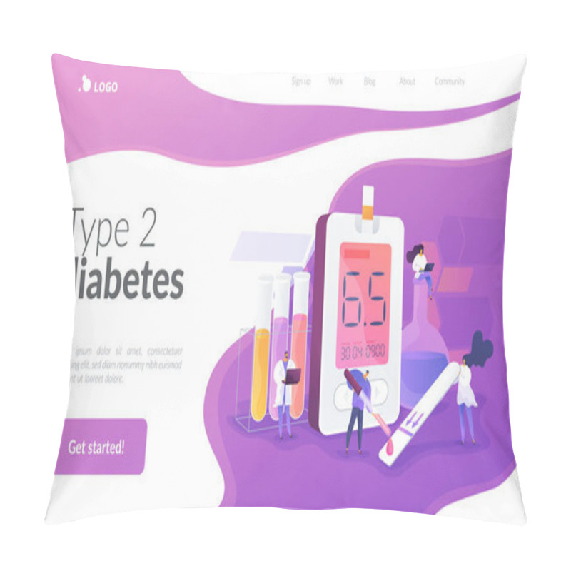 Personality  Diabetes Mellitus Landing Page Concept Pillow Covers