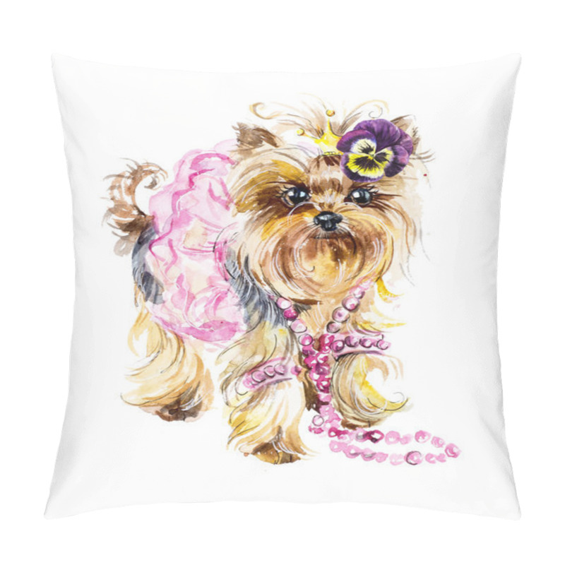 Personality  Dog With A Crown. Yorkshire Terrier.  Pillow Covers