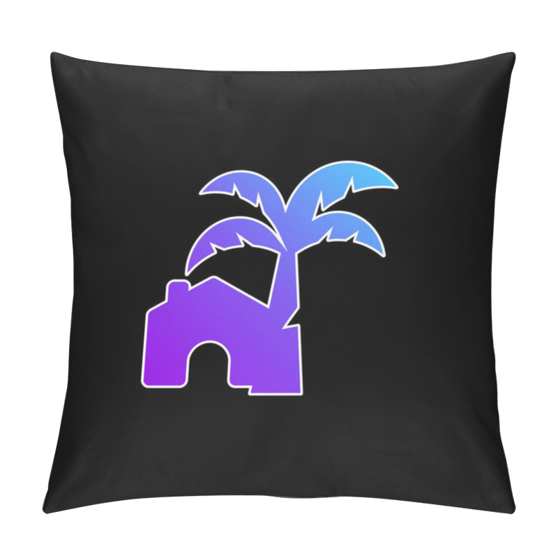 Personality  Beach House Blue Gradient Vector Icon Pillow Covers