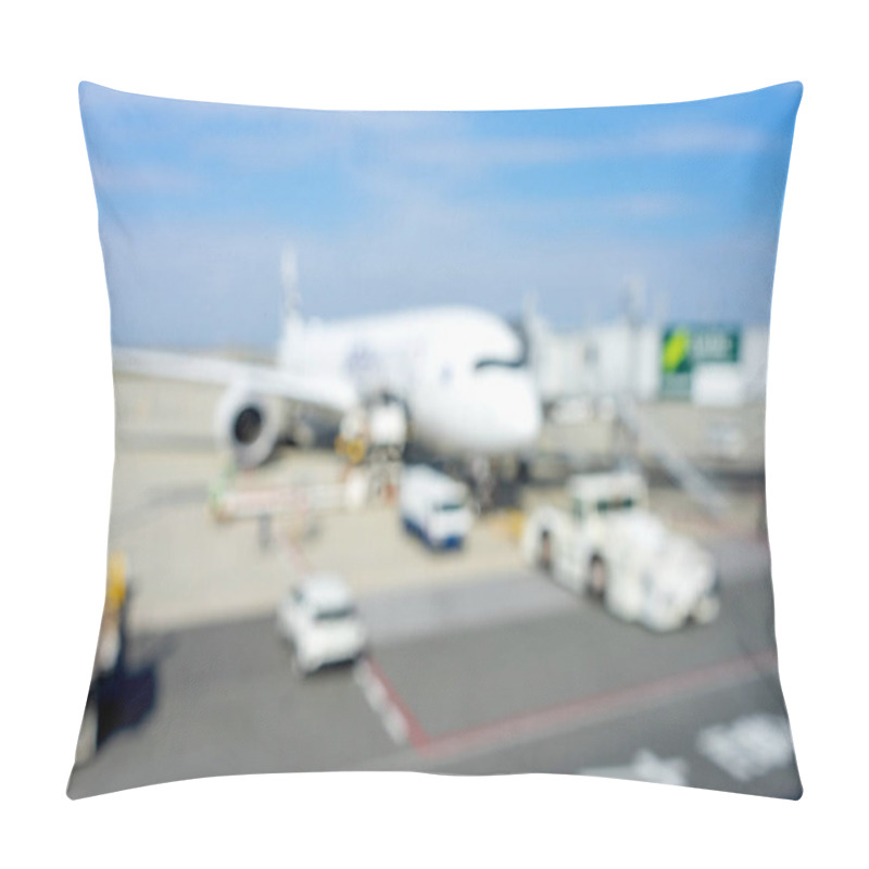 Personality  Blur Image Of Airplane In The Airport Runway Pillow Covers