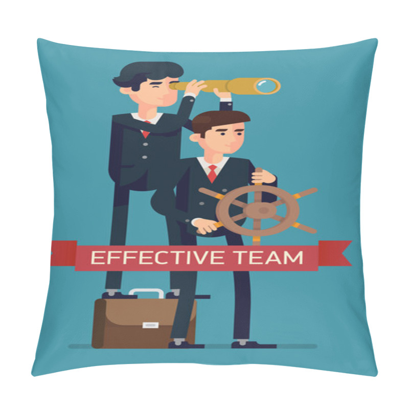 Personality  Businessmen With Steering Wheel And Spyglass Pillow Covers