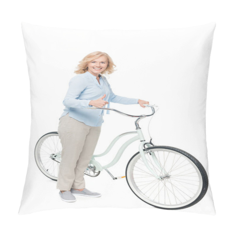 Personality  Woman With Bike Pillow Covers