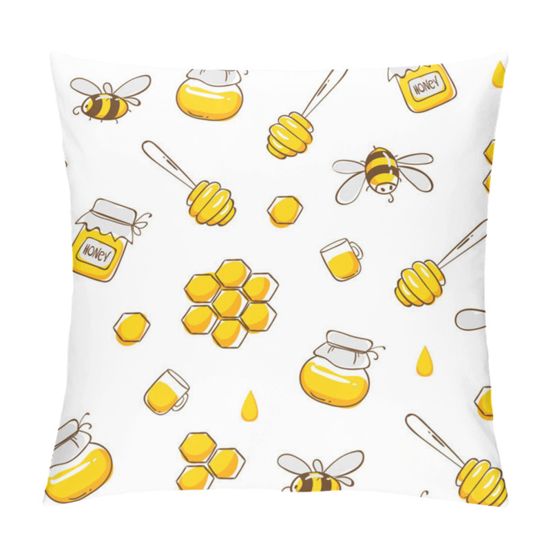 Personality  Cute Seamless Pattern With Flying Bees. Vector Illustration EPS10. Pillow Covers