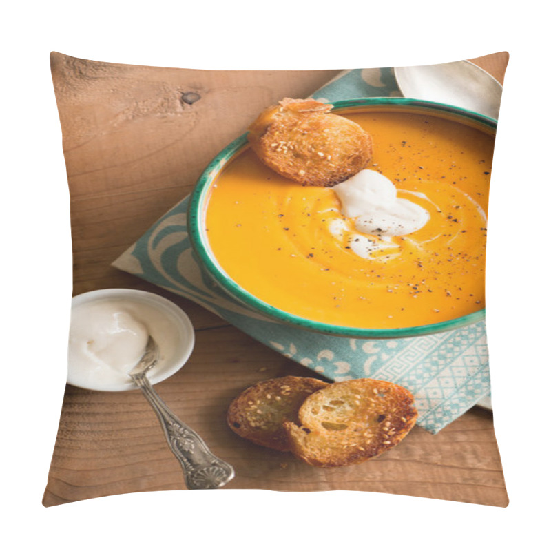 Personality  Pumpkin Soup With Coconut Cream And Spices Pillow Covers