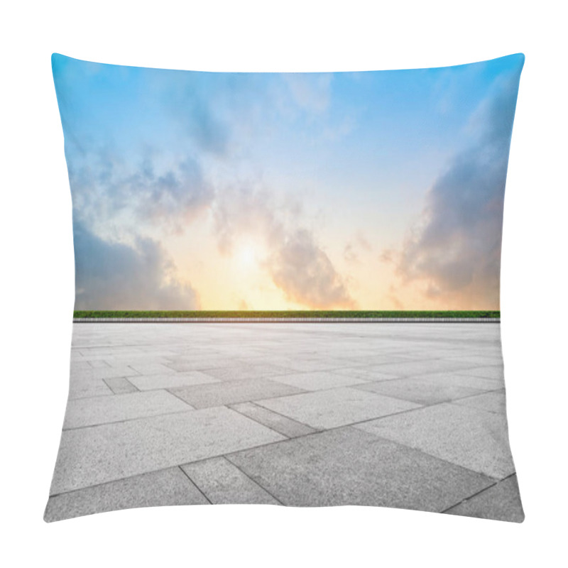 Personality  Empty Plaza Bricks And Sky Landscap Pillow Covers