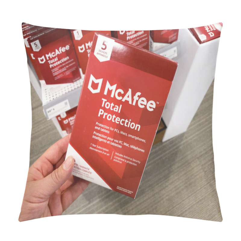 Personality  A Hand Holding McAfee Total Protection Pillow Covers