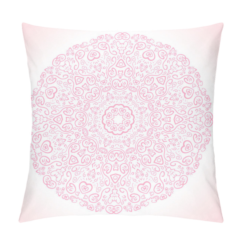 Personality  Beautiful Pink Ornamental Background. Vector Illustration Pillow Covers