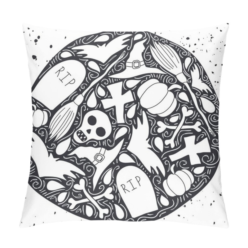 Personality  Halloween Poster With Traditional Elements Pillow Covers