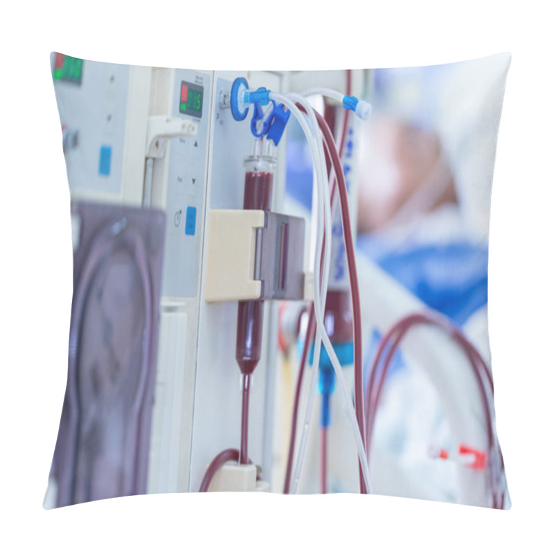 Personality  Dialysis Machine Is Working. Acting As A Substitute For The Kidneys To Drive Waste From The Body. Pillow Covers