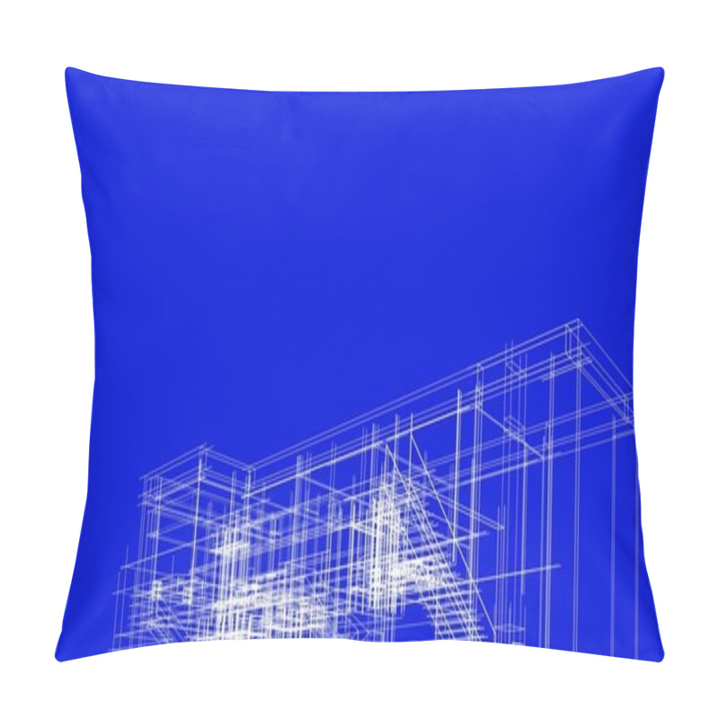 Personality  House Concept Sketch 3d Illustration Pillow Covers