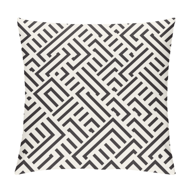 Personality  Vector Seamless Diagonal Irregular Interlacing Lines Geometric Pattern Pillow Covers