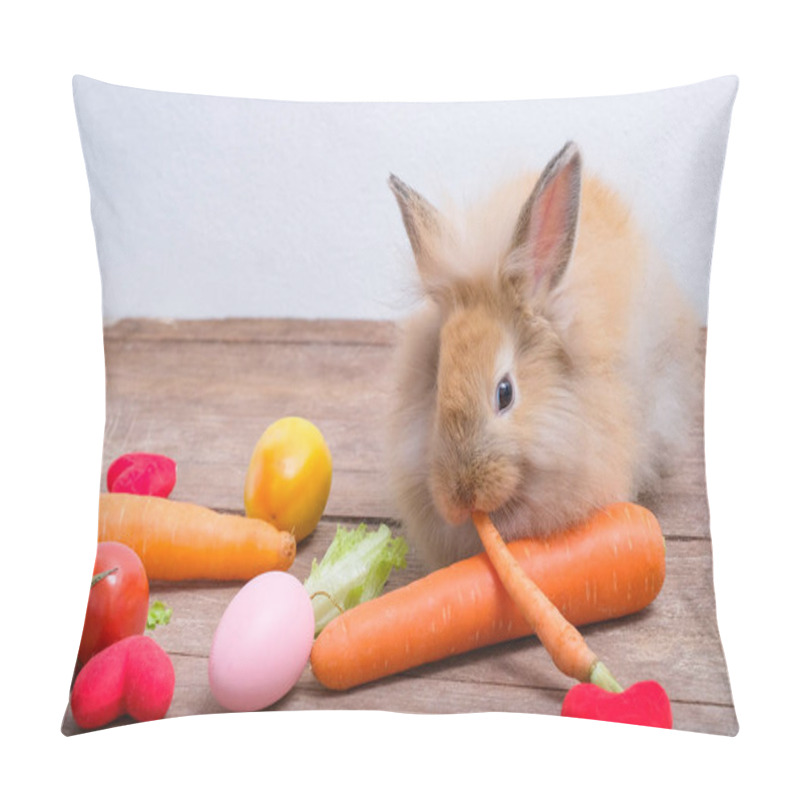 Personality  Rabbits On Wooden Floors, Carrots, Cucumbers, Tomatoes And Barre Pillow Covers