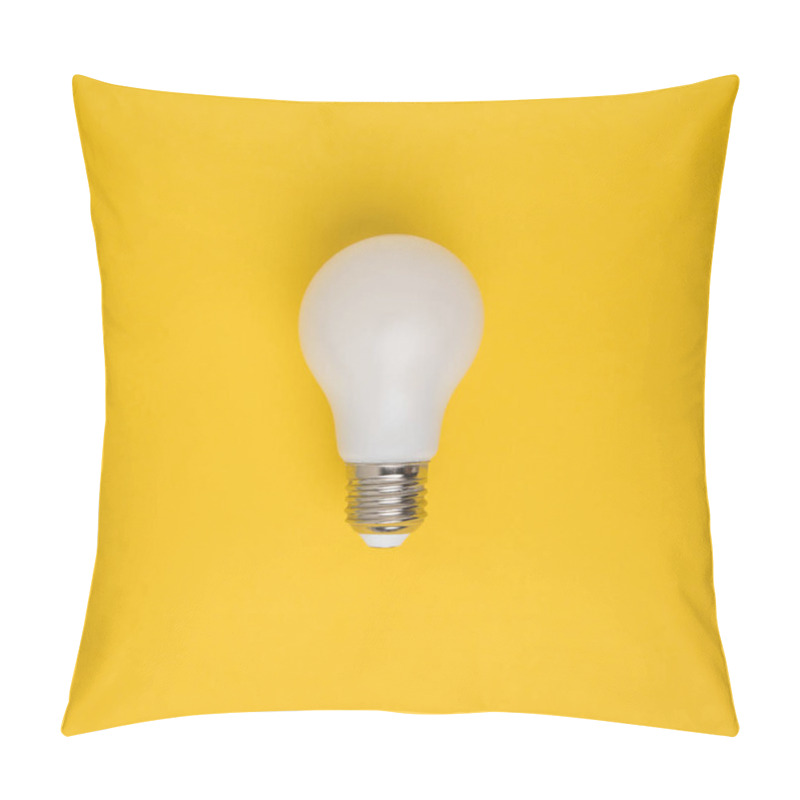 Personality  Close Up View Of White Light Bulb Isolated On Yellow Pillow Covers