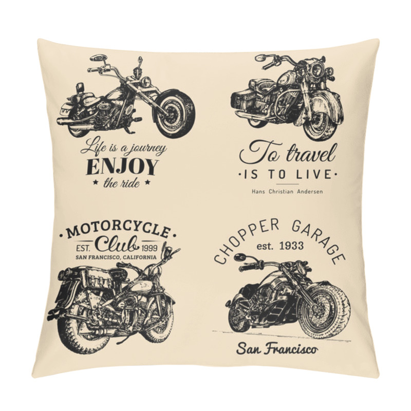 Personality  Chopper Motorcycle Logos Pillow Covers