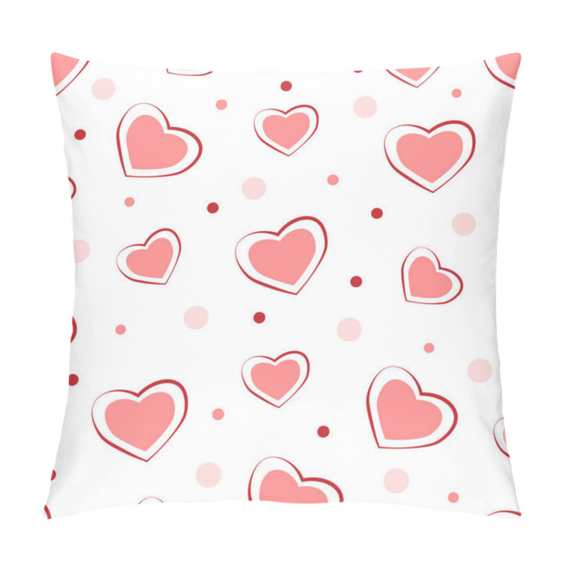 Personality  Seamless Pattern With Hearts On White Background. Vector Illustration Pillow Covers