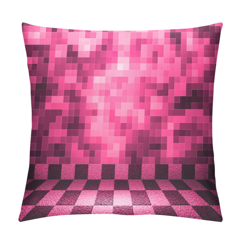 Personality  Pink Chessboard Mosaic Room Background Pillow Covers