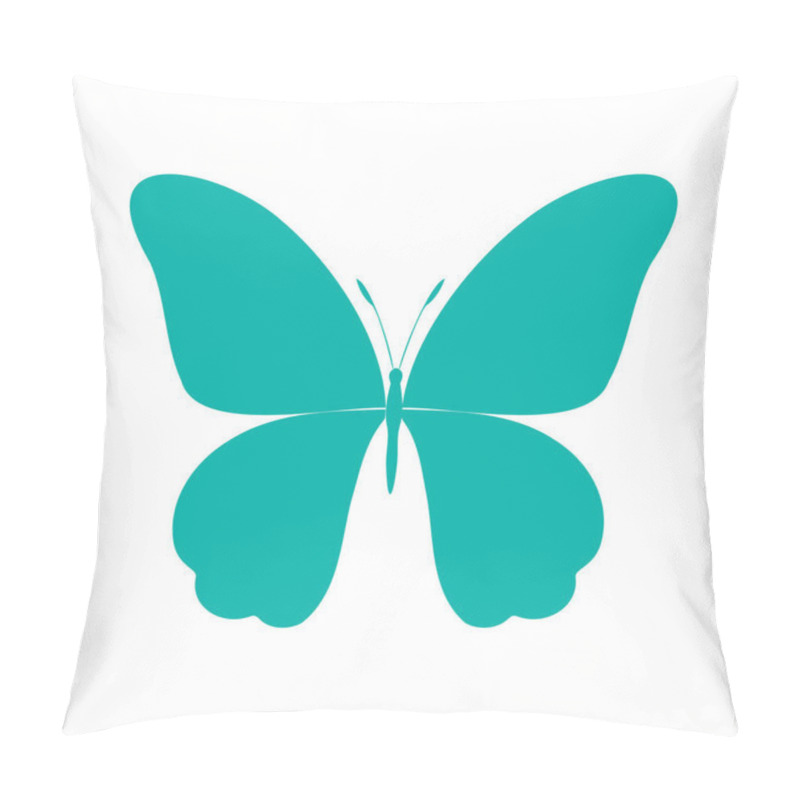 Personality  Colored Butterfly Silhouette. Template For Printing , Vector Illustration, Icon. Butterfly With Open Wings, Top View Pillow Covers