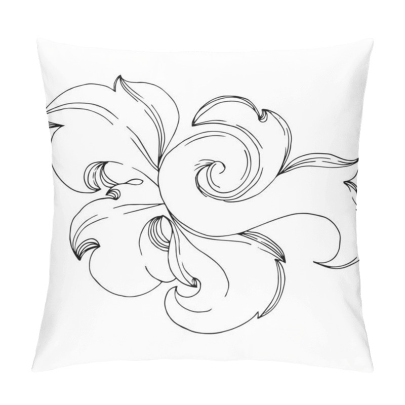 Personality  Vector Baroque Monogram Floral Ornament. Black And White Engraved Ink Art. Isolated Ornaments Illustration Element. Pillow Covers