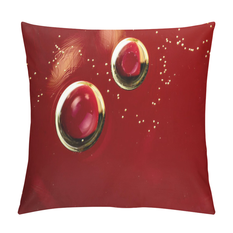 Personality  The Vinous Background On Which The Abstract Round Forms With Shine Settle Down, Reflexes On Edges Of Spheres Pillow Covers