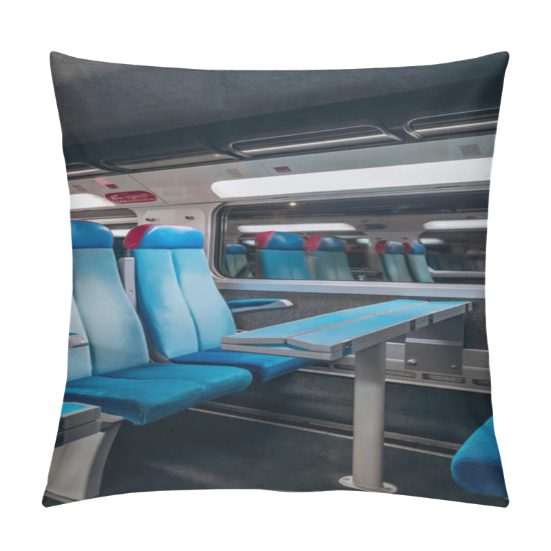 Personality  Toulon, France - July 10, 2024 : Inside The Ouigo Train In The South Of France Pillow Covers