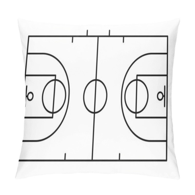 Personality  Basketball Court Field Background Line Silhouette Pillow Covers