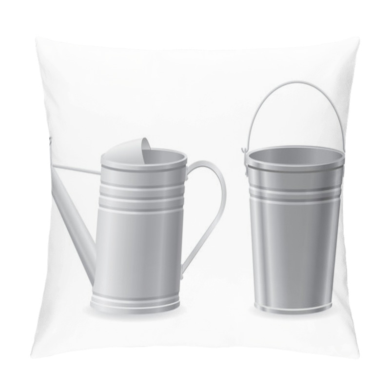 Personality  Metal Watering Can And Bucket Vector Illustration Pillow Covers