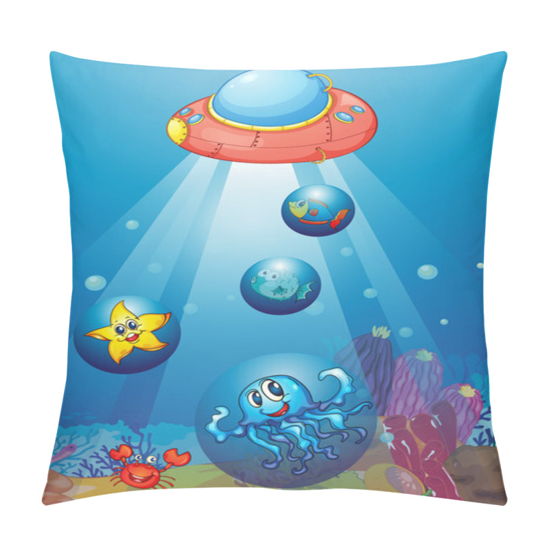 Personality  Submarine And Fishes Pillow Covers