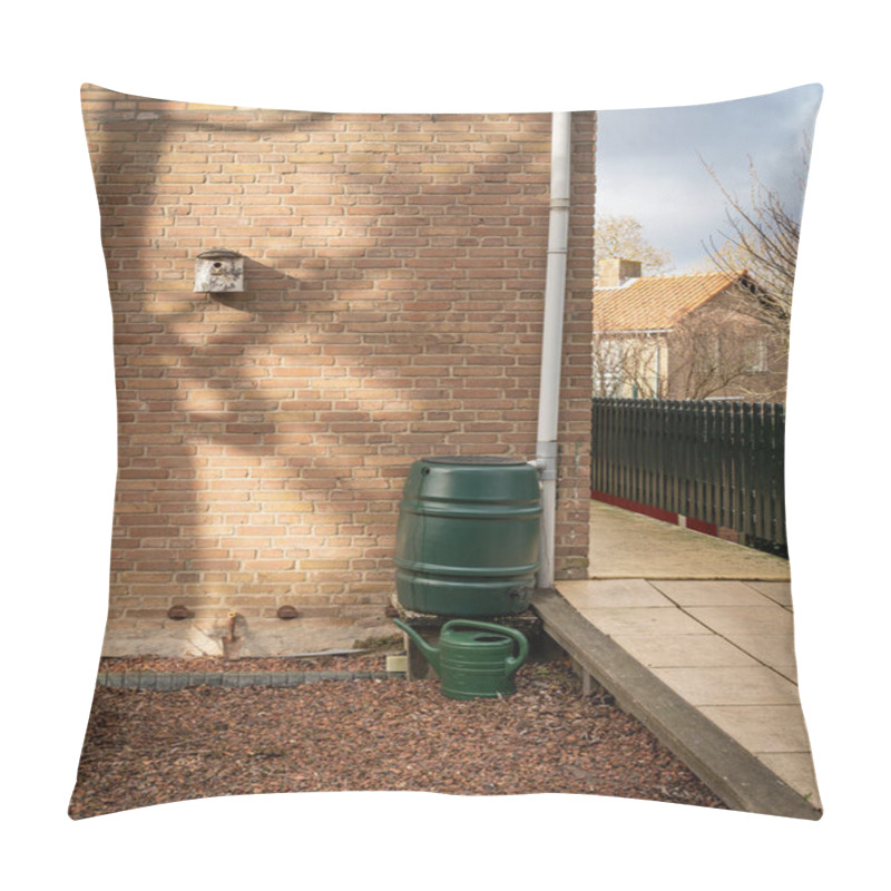 Personality  Rain Barrel Connected To The Gutter, Rain Water Harvesting And Reusage  Pillow Covers