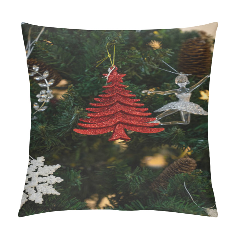 Personality  Toys On The Christmas Tree. Toys On The New Year Tree. Pillow Covers