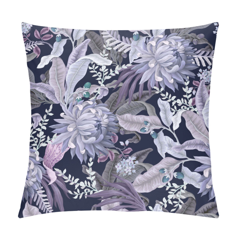 Personality  Seamless Pattern With Light Tropical Leaves And Flowers. Trendy Textile Print. Pillow Covers