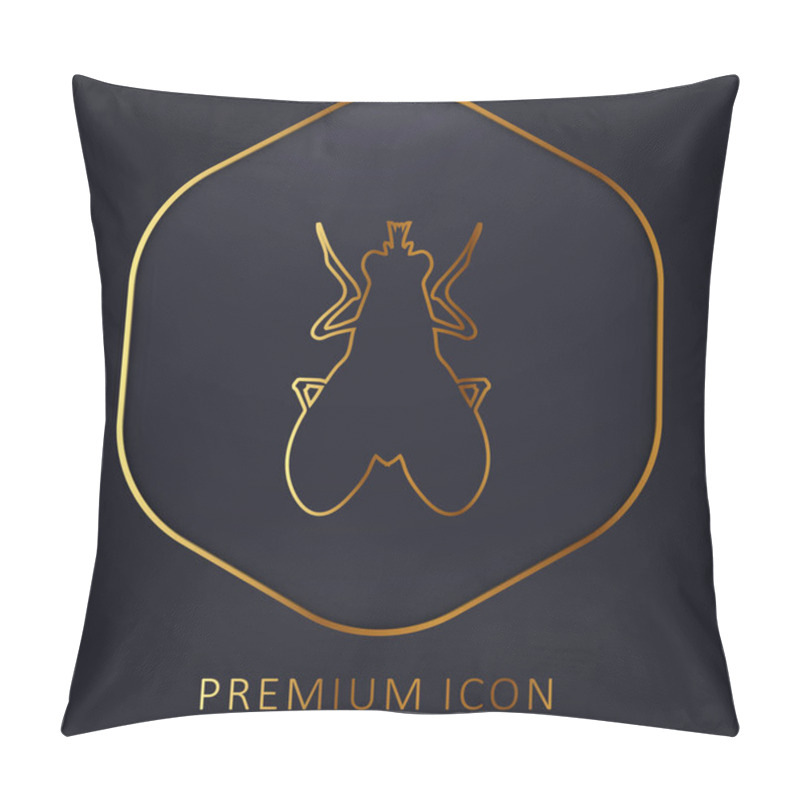 Personality  Blow Fly Insect Shape Golden Line Premium Logo Or Icon Pillow Covers