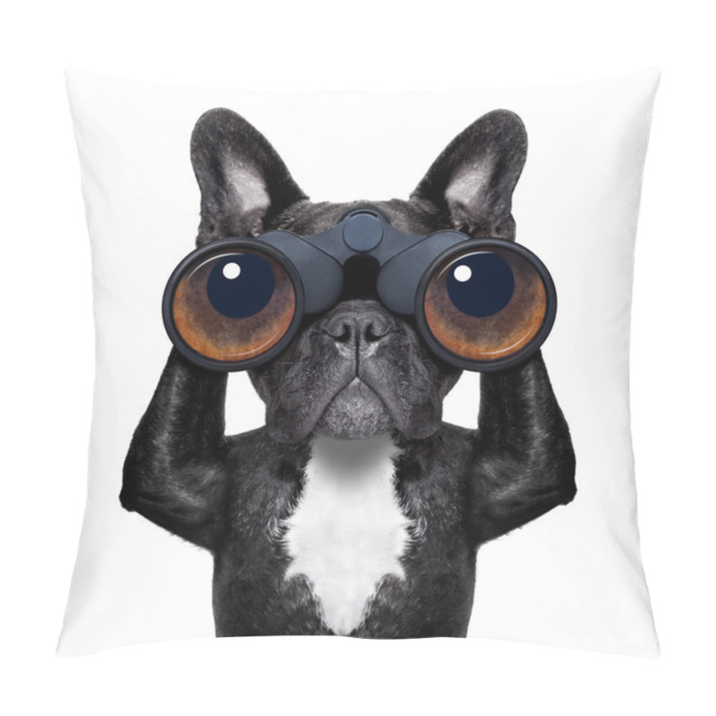 Personality  Dog Looking Through Binoculars  Pillow Covers