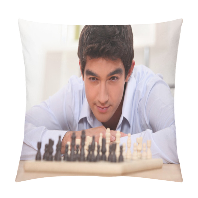 Personality  Man Playing Chess Pillow Covers